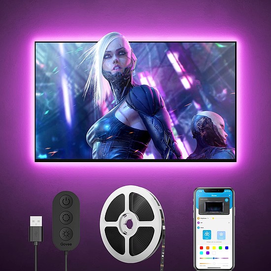 Govee TV SMART LED háttérvilágítás 46-60 hüvelykes TV-khez App +Wifi +Bluetooth vezérléssel (GOVH6178)