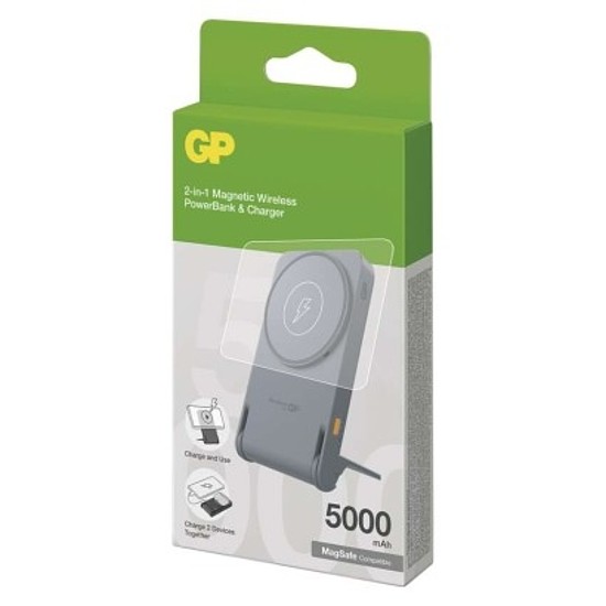 GP Powerbank Q05B , 5 000 mAh, 20 W+Wireless, fekete (B6305B)