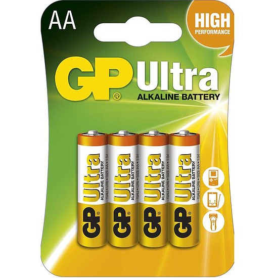 GP Ultra ceruza elem AA alkáli tartós LR6 4 db/bliszter GP15AUC4 DARABÁR!