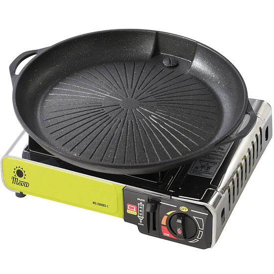 Grillrács és grillserpenyő gázos kempingfőzőhöz és grillhez