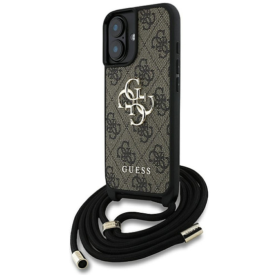 Guess 4G Big Logo Cord Stap keresztpántos iPhone 16 Plus tok, barna