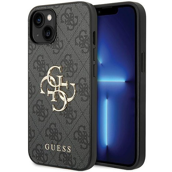 Guess 4G Big Metal Logo tok iPhone 15 Plus-hoz - szürke