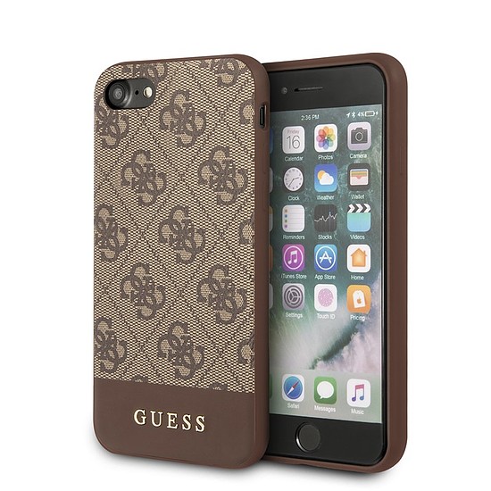 Guess 4G Bottom Stripe Collection - Etui iPhone SE 2020/8/7 barna (GUHCI8G4GLBR)