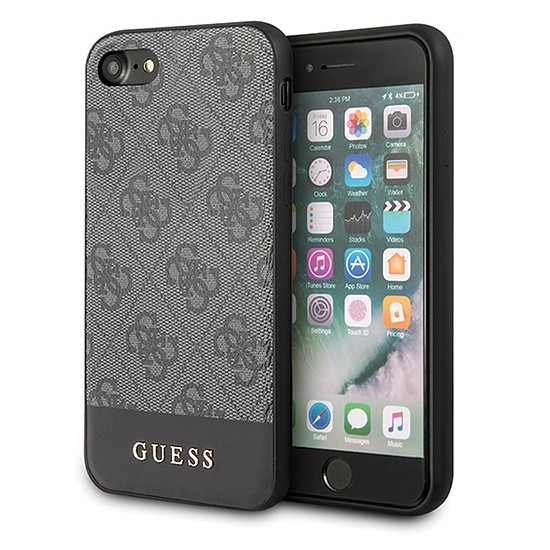 Guess 4G Bottom Stripe Collection - iPhone SE tok, 2020/8/7 szürke (GUHCI8G4GLGR)