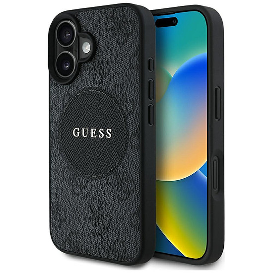 Guess 4G Circle Classic Logo MagSafe tok iPhone 16-hoz - fekete