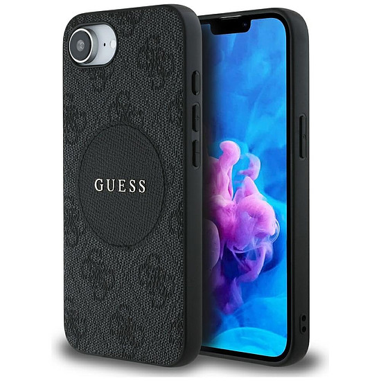 Guess 4G Circle Classic Logo MagSafe tok iPhone 16e-hez - fekete