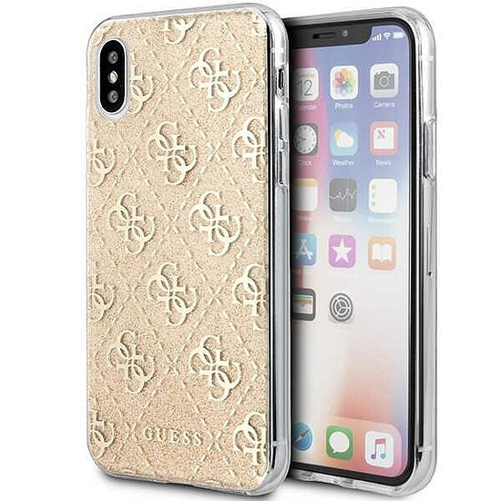 Guess 4G csillámos iPhone X/Xs tok - arany