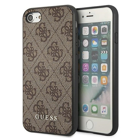 Guess 4G fém arany logó - iPhone SE 2022 / SE 2020 / 8/7 tok barna (GUHCI8G4GFBR)