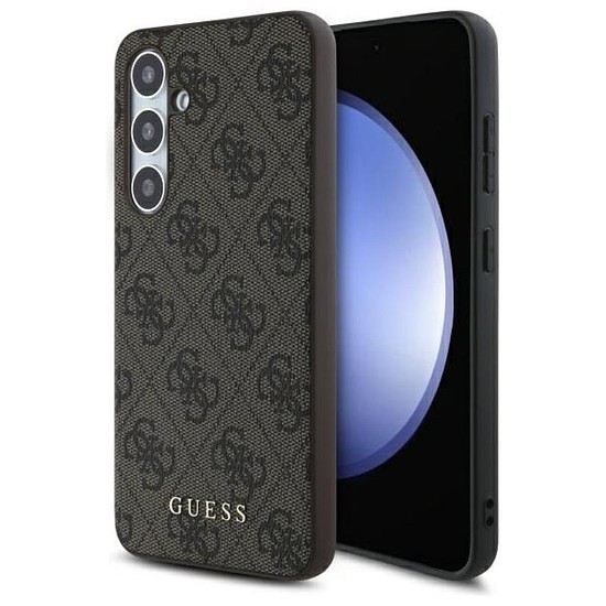 Guess 4G fém arany logó - Samsung Galaxy S24 FE tok barna (GUHCS24FEG4GFBR)