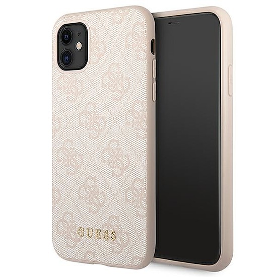 Guess 4G fém arany logó - tok iPhone 11-hez rózsaszín (GUHCN61G4GFPI)