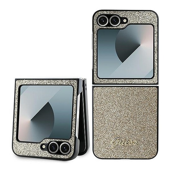 Guess 4G Glitter Script tok Samsung Galaxy Z Flip 6 telefonhoz - arany