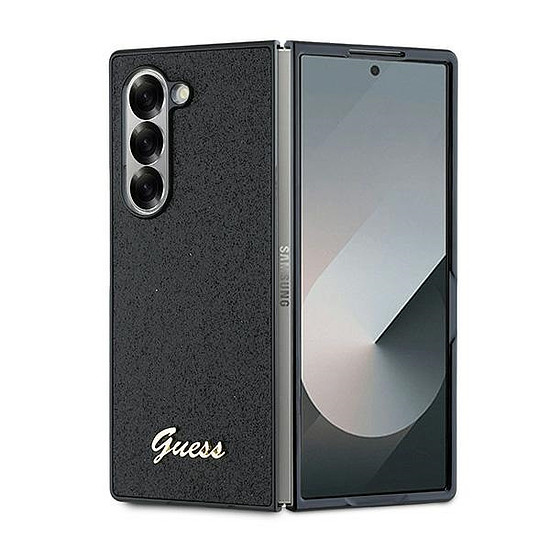 Guess 4G Glitter Script tok Samsung Galaxy Z Fold 6-hoz, fekete