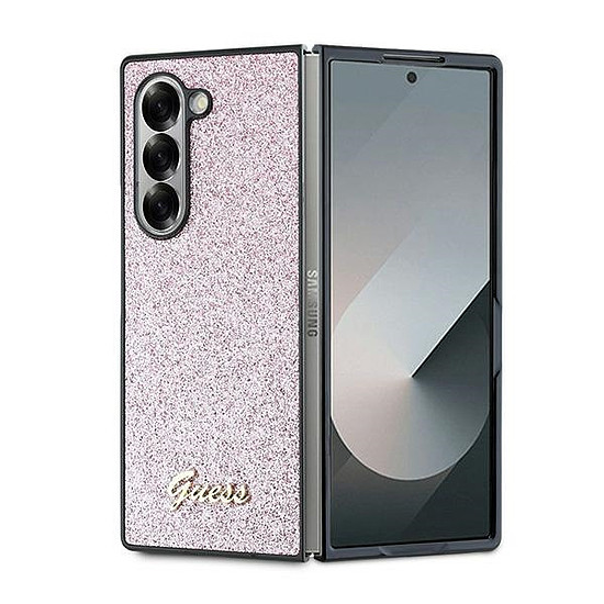 Guess 4G Glitter Script tok Samsung Galaxy Z Fold 6-hoz, rózsaszín