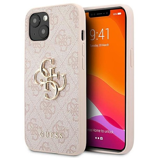 Guess 4G nagy fém logó - iPhone 13 tok rózsaszín (GUHCP13M4GMGPI)