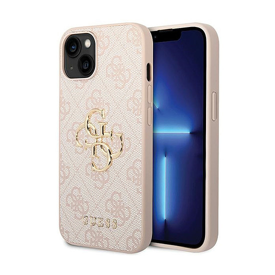 Guess 4G nagy fém logó - iPhone 15 Plus tok rózsaszín (GUHCP15M4GMGPI)