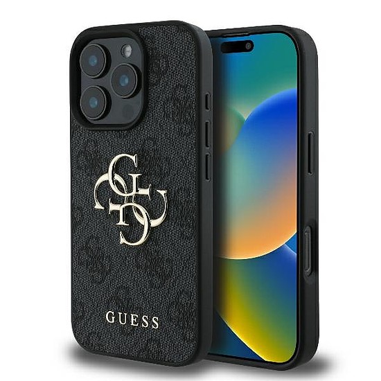 Guess 4G nagy logós iPhone 16 Pro Max tok - fekete