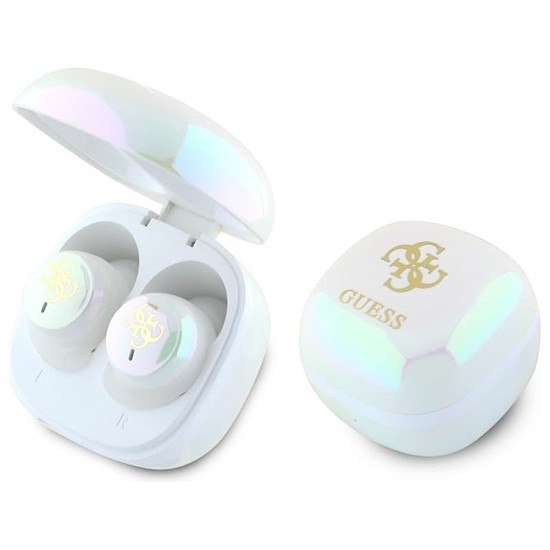 Guess 4G nyomtatott logó - Bluetooth TWS fejhallgató + töltőtok fehér (GUTWSJ144ESH)