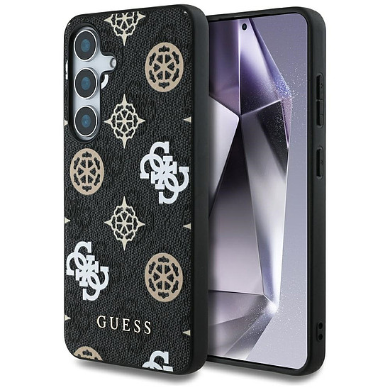 Guess 4G nyomtatott színes bazsarózsa mintás MagSafe tok Samsung Galaxy S25 készülékhez, fekete