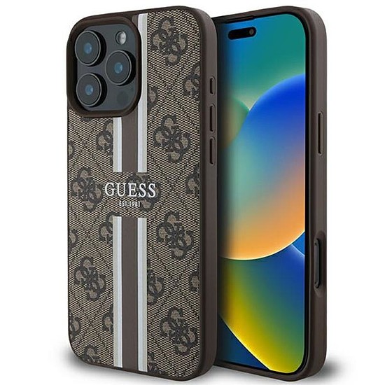 Guess 4G Printed Stripes MagSafe - iPhone 16 Pro Max tok barna (GUHMP16XP4RPSW)