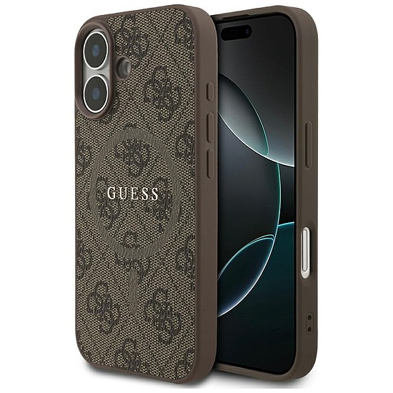 Guess 4G Ring Classic logós MagSafe tok iPhone 17-hez, barna