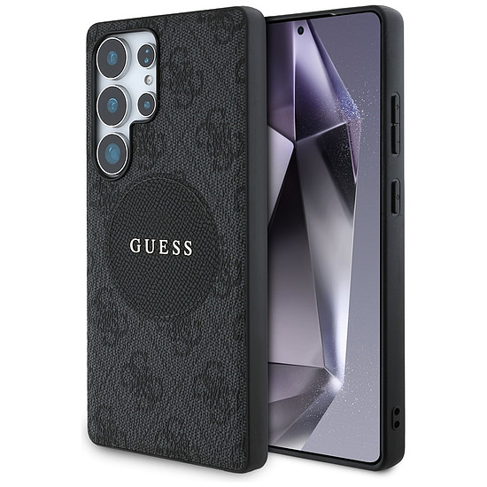 Guess 4G Round Patch Classic Logo MagSafe tok Samsung Galaxy S25 Ultra készülékhez, fekete