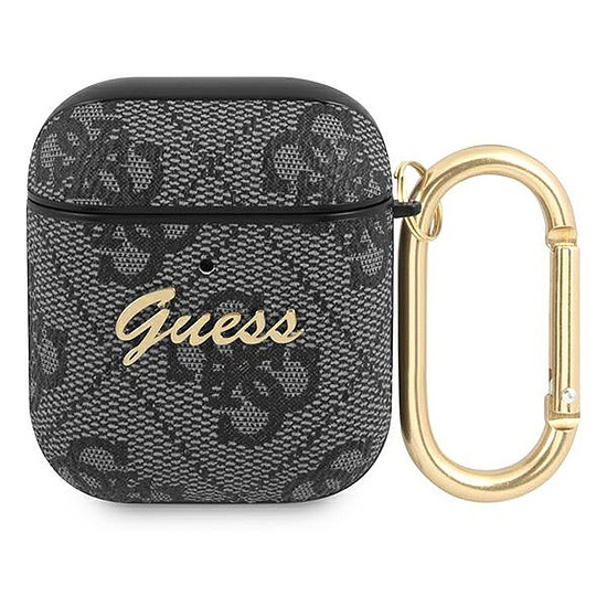 Guess 4G Script Metal Collection tok AirPods 1 / 2 fülhallgatóhoz - szürke