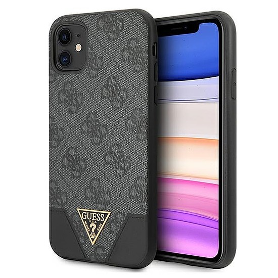 Guess 4G Triangle Collection - iPhone 11 borító szürke (GUHCN61PU4GHBK)