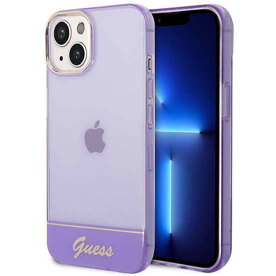 Guess áttetsző iPhone 14 6.1" tok - lila