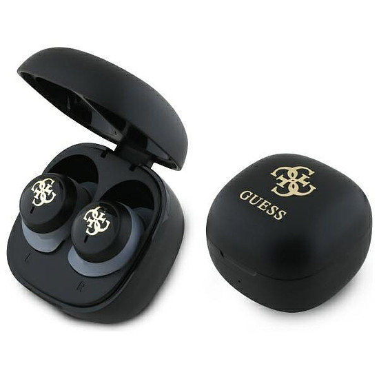 Guess Bluetooth fejhallgató GUTWSJ144ESK TWS + dokkoló állomás fekete/fekete Iridescent 4G nyomtatott logóval