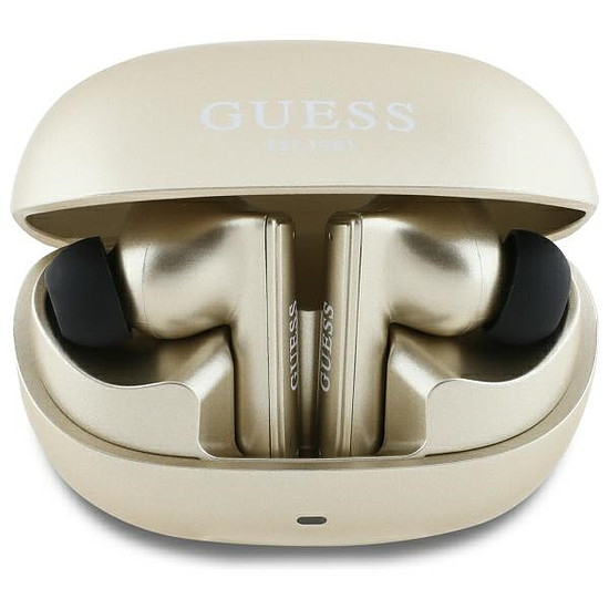 Guess Bluetooth fejhallgató GUTWST88MCTGD TWS + dokkoló állomás arany/arany kapszula alakú logóval