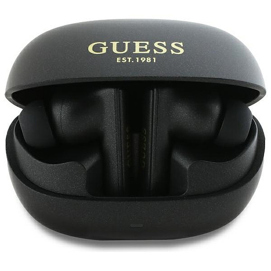 Guess Bluetooth fejhallgató GUTWST88MCTGK TWS + dokkoló állomás fekete/fekete kapszula alakú logóval