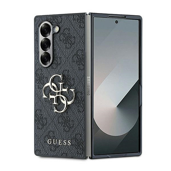 Guess bőr 4G fém logós tok Samsung Galaxy Z Fold 6-hoz, fekete