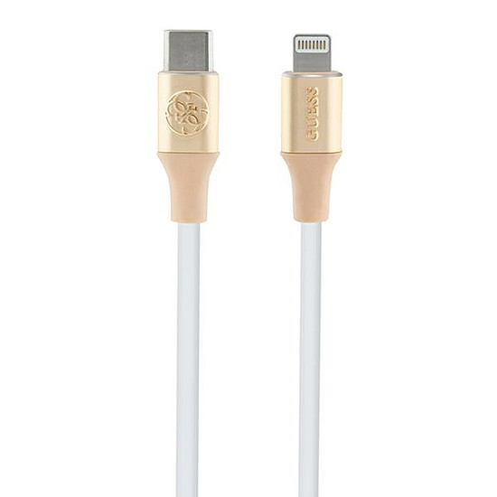 Guess dombornyomott logóval ellátott USB-C / Lightning kábel 1,5 m gyorstöltéshez - arany