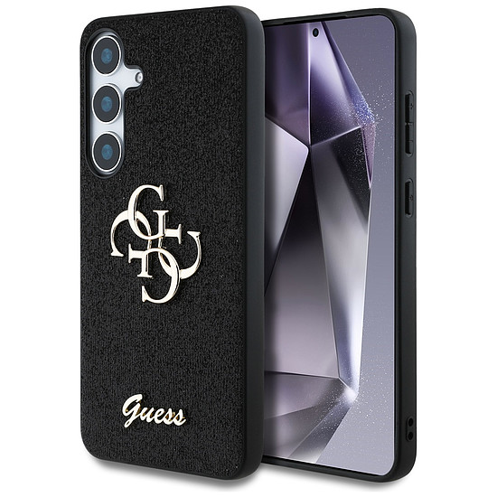 Guess Fixed Glitter Big 4G Metal Logo tok Samsung Galaxy S25 készülékhez, fekete