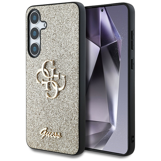 Guess Fixed Glitter Big 4G Metal Logo tok Samsung Galaxy S25 Plus készülékhez arany