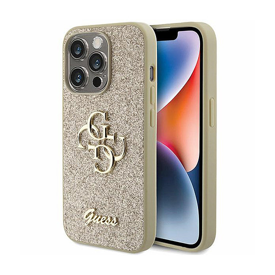 Guess Glitter Script Big 4G - iPhone 15 Pro Max tok arany (GUHCP15XHG4SGD)