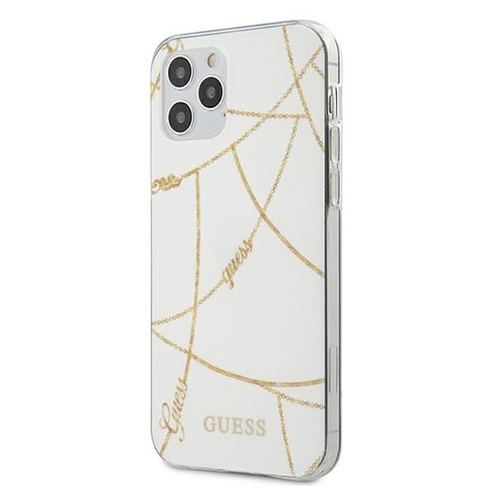 Guess Gold Chain - tok iPhone 12 Pro Max készülékhez fehér (GUHCP12LPCUCHWH)