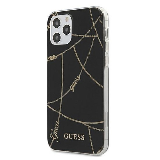 Guess Gold Chain - tok iPhone 12 Pro Max készülékhez fekete (GUHCP12LPCUCHBK)