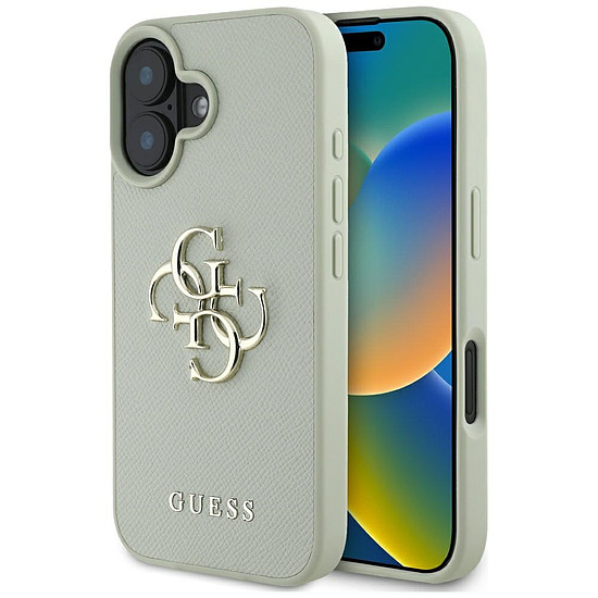 Guess Grained Big 4G Logo Small Classic Logo tok iPhone 16-hoz - zöld