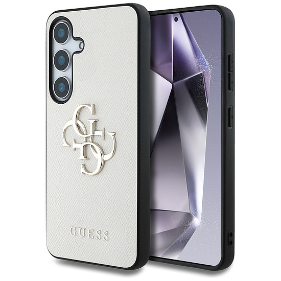 Guess Grained Big 4G Logo Small Classic Logo tok Samsung Galaxy S25 készülékhez bézs