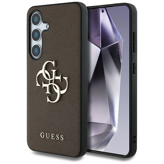 Guess Grained Big 4G Logo Small Classic Logo tok Samsung Galaxy S25 Plus készülékhez barna