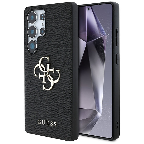 Guess Grained Big 4G Logo Small Classic logós tok Samsung Galaxy S25 Ultra készülékhez, fekete