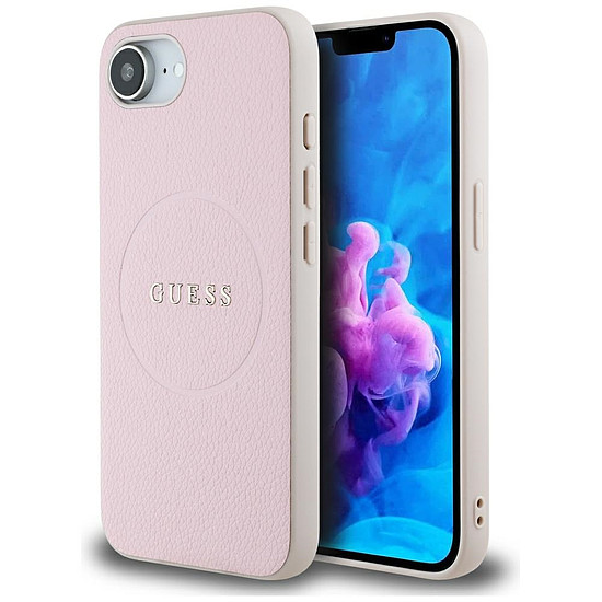 Guess Grained Ring MagSafe iPhone 16e tok - rózsaszín