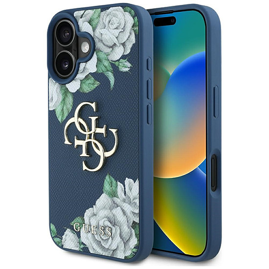 Guess Grained Roses Big 4G logós iPhone 16 tok - kék