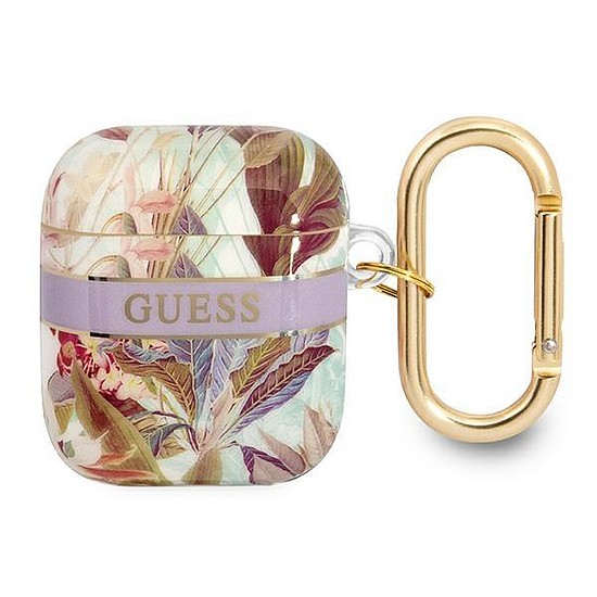 Guess GUA2HHFLU AirPods borítója lila/lila Flower Strap Collection