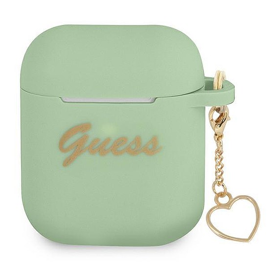 Guess GUA2LSCHSN AirPods borító zöld/zöld Szilikon Charm Heart Collection