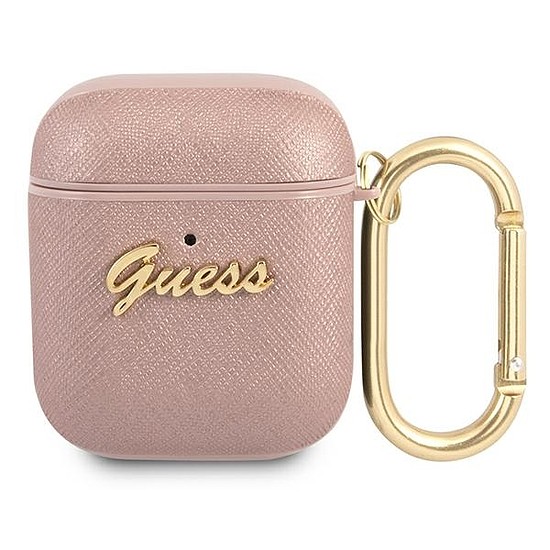 Guess GUA2SASMP AirPods borító rózsaszín/rózsaszín Saffiano Script Metal Collection