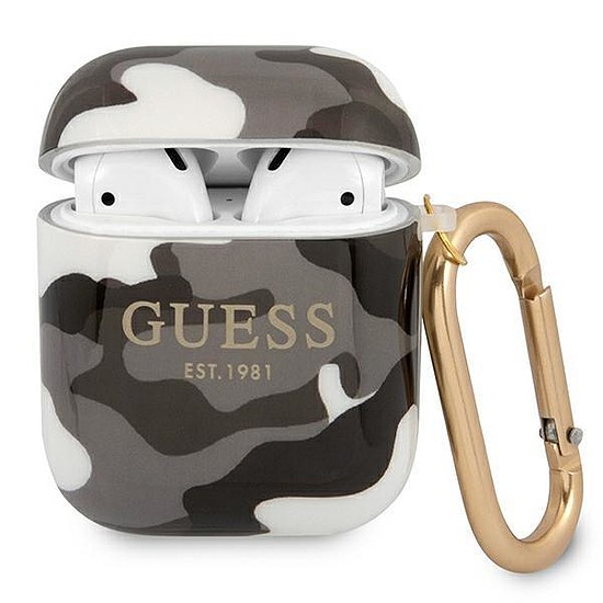 Guess GUA2UCAMG AirPods borító fekete/fekete Camo Collection