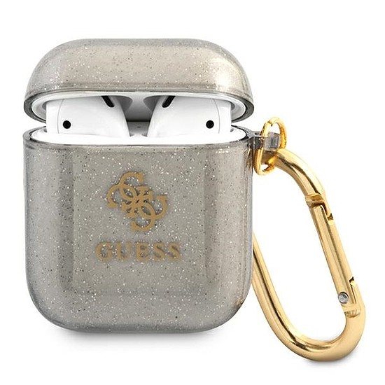 Guess GUA2UCG4GK AirPods borító fekete/fekete Glitter Collection