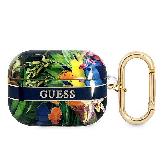 Guess GUAPHHFLB AirPods Pro borító kék/kék Flower Strap Collection